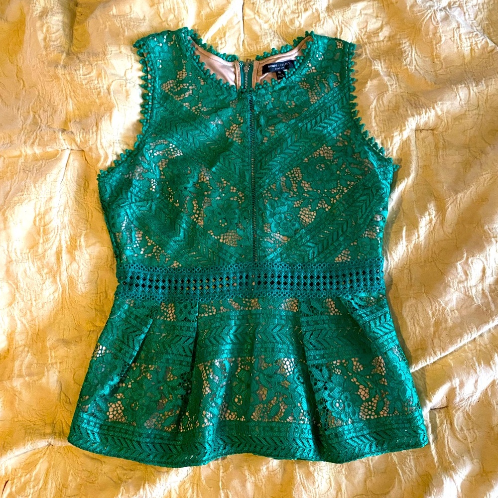 Lace Peplum Top